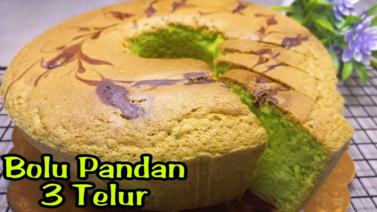 Bolu pandan Panggang | mengembang tinggi 3 telur metode all in one