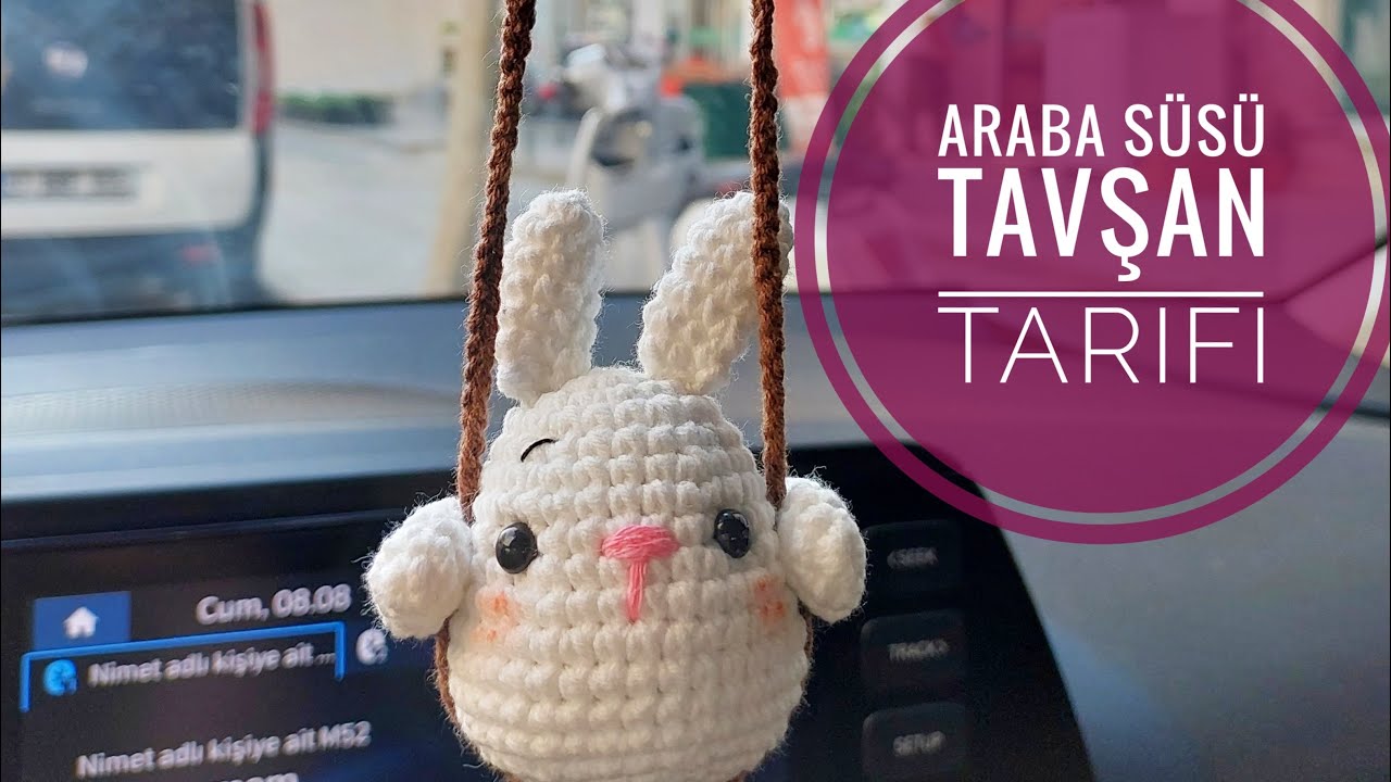 Araba Süsü Tavşan Yapımı / Amigurumi Dikiz Aynası Süsü