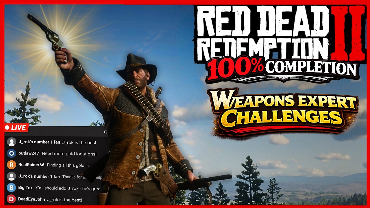 RDR2🔴LIVE! 100% Run - Weapons Expert Challenges tonight! (FullScreen)
