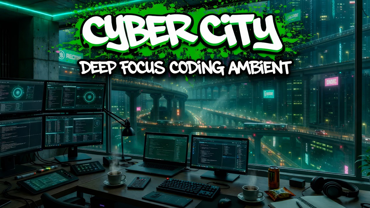 Cyber City | Deep Focus Coding Music • Hacker Cyberpunk Ambient for Programming & Work