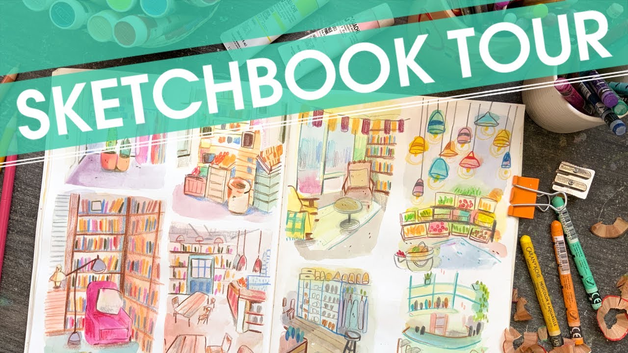 SKETCHBOOK TOUR! | Strathmore Mixed Media Sketchbook | Acrylagouache, Coloured Pencils, Gouache