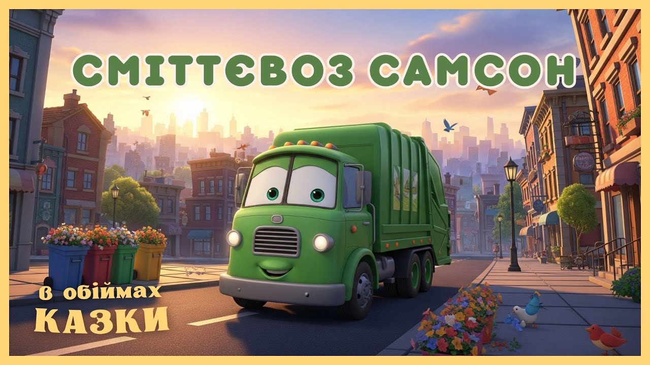 🚛 Сміттєвоз Самсон - казка перед сном | історія для дітей про сортування сміття та екологію