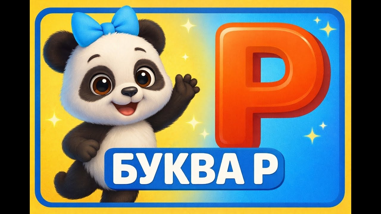 Буква Р для детей   Учим слова на букву Р с Пандочкой Луни   Песенка и игра