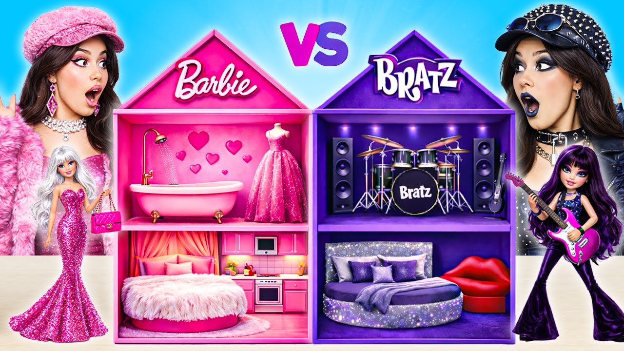 Construimos una Casa de Muñecas Increíble | Barbie VS Bratz por PiPi Pop ESP