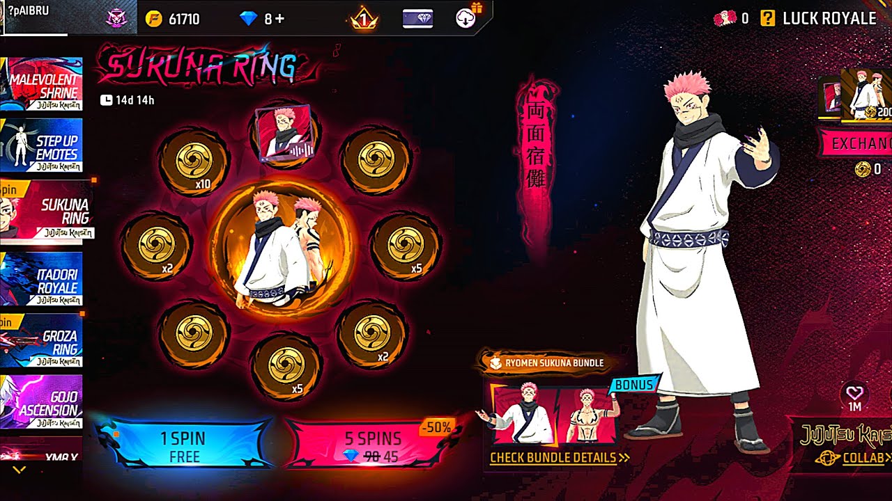 Free fire x jujutsu x sukuna