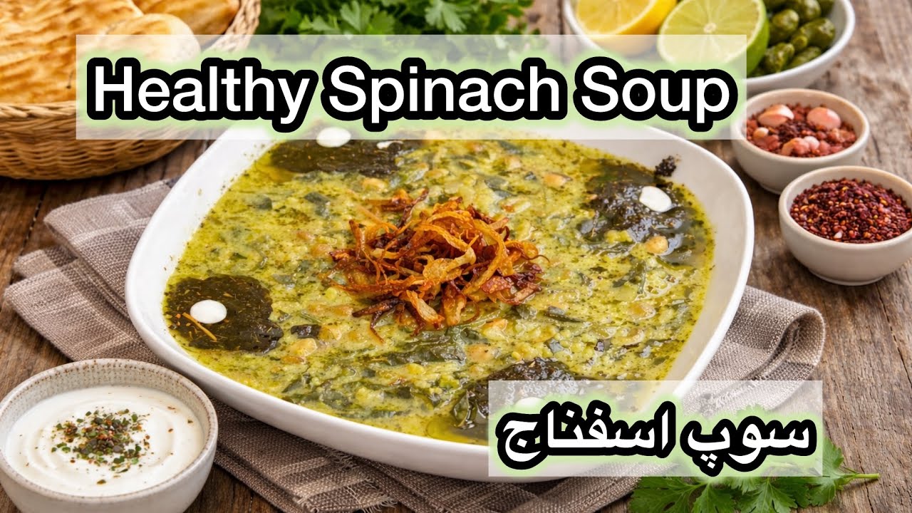 Spinach soup recipe| دستور پخت سوپ اسفناج