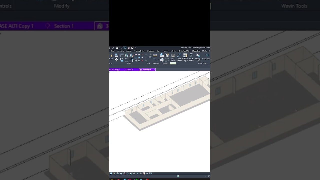Revit de AutoCad altlık üzerinden duvar kapı ve pencerelerin yerleştirilmesi 