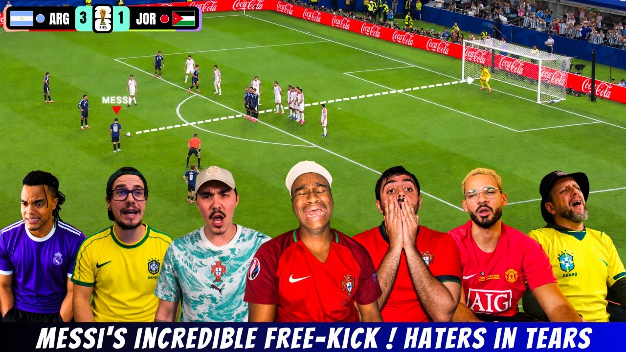MESSI'S FREEKICK CAUSES MASSIVE HATERS MELTDOWN🤯🐐Argentina 3-1 Jordan