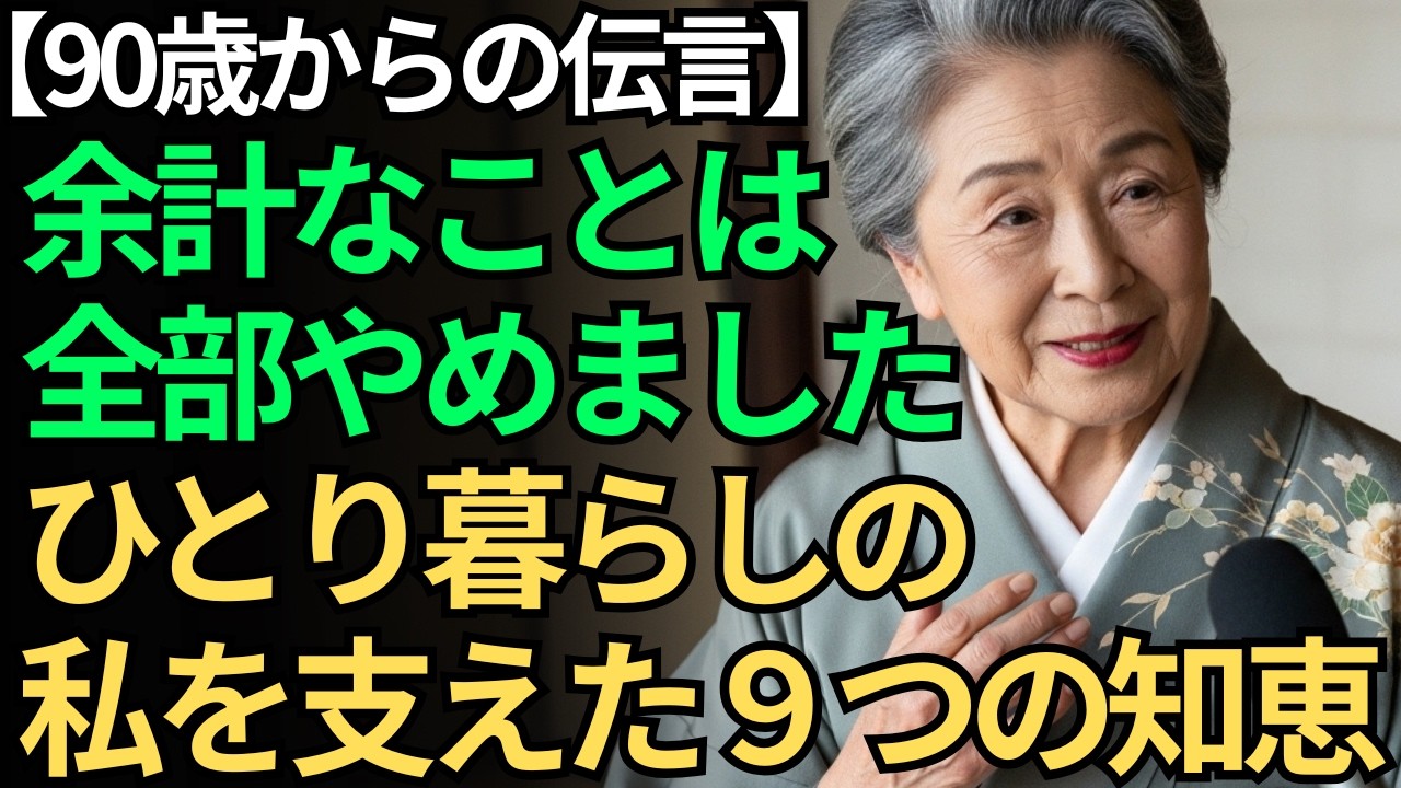 【90歳の伝言】70代からの一人暮らしを軽くする9つの知恵「私は余計なことを全部やめたの。」