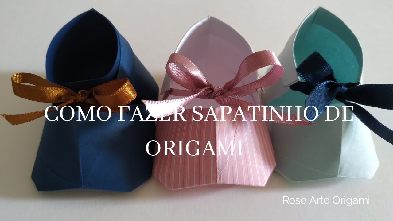 Como fazer Sapatinho de Bebê em Origami | Rose Arte Origami