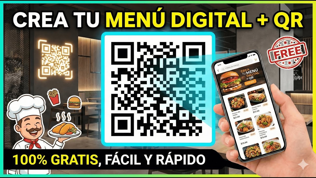 Cómo crear un menú digital con código QR GRATIS para tu restaurante 🍽️ (fácil y rápido)