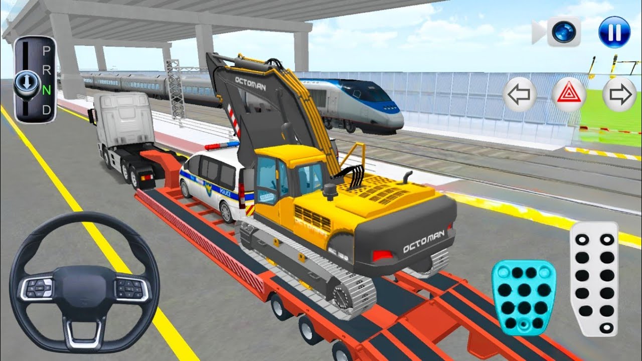 Heavy Excavator & Police Van to Parking Garage 🚧🚓 | 3D Driving Class 2026 Android Gameplay