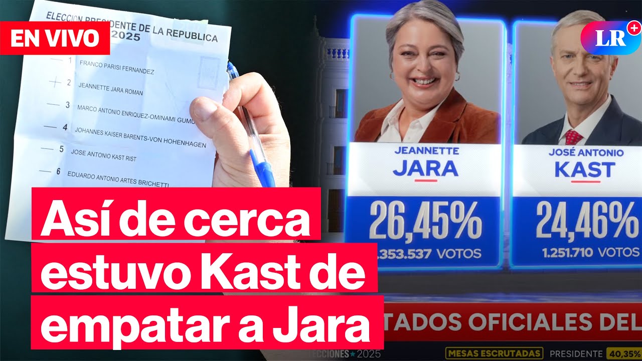 🔴 Elecciones en Chile 2025 EN VIVO: KAST Y JARA PELEAN VOTO A VOTO #endirectolr