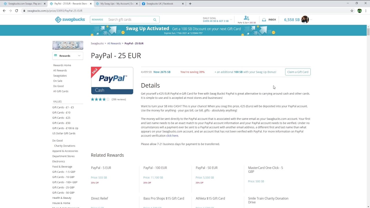 Swagbucks Earnings In January 2021 (With Payment Proof)