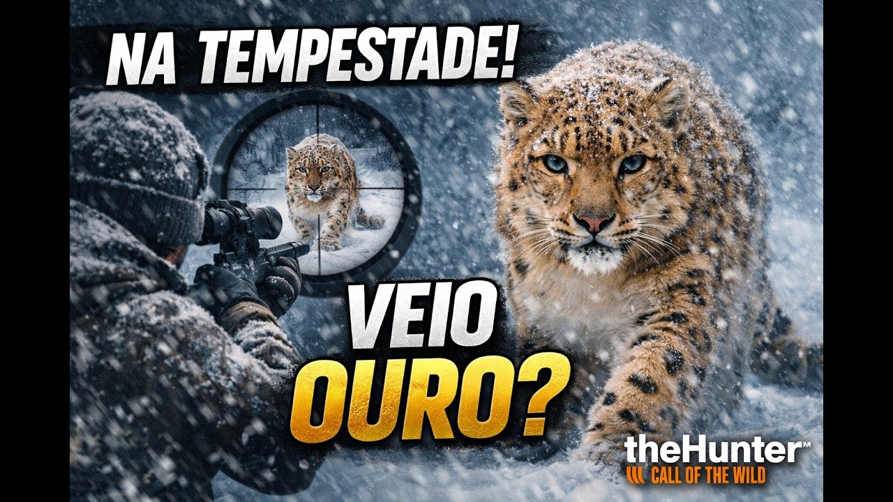 CAÇANDO LEOPARDO DAS NEVES NA TEMPESTADE – TROFÉU OURO