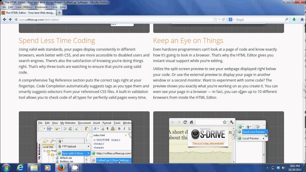 Free HTML Editor - Coffee Cup