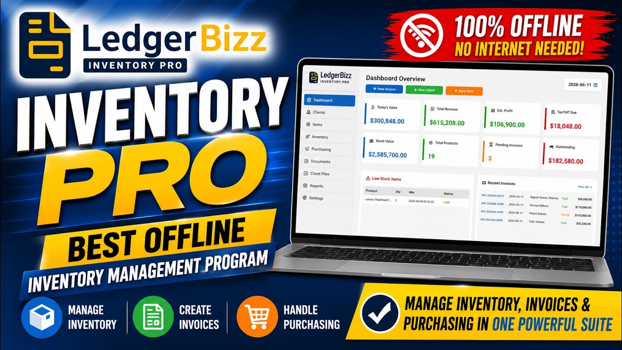 Best Free Offline Inventory Management Software for Small Businesses | LedgerBizz Inventory Pro