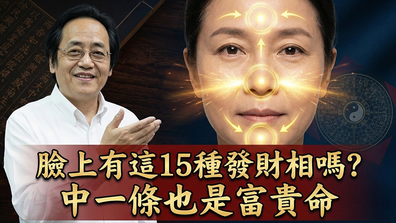 倪海廈：洩露天機！你臉上有這15種「發財相」嗎？中一條也是富貴命！不用求人，一看便知！#倪海廈 #中醫養生 #面相學 #黃帝內經 #財運風水
