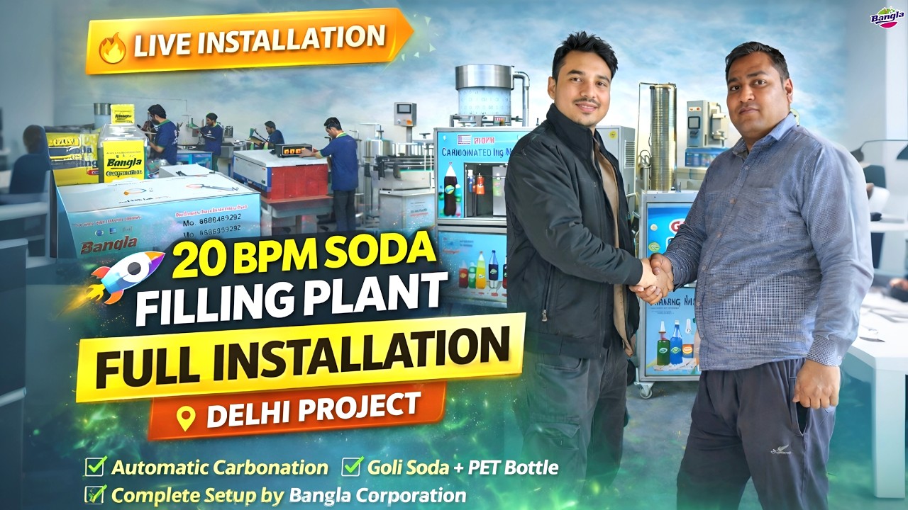 🚀 20 BPM FULL SETUP INSATALTION IN DELHI 🏭 SODA BOTTLING FULL PLANT