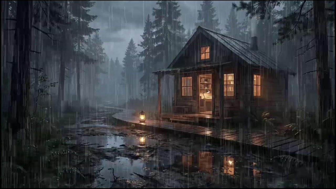 Sleep Instantly 🌧️ Forest Cabin Rain Sounds at Night for Deep Sleep and Insomnia Help
