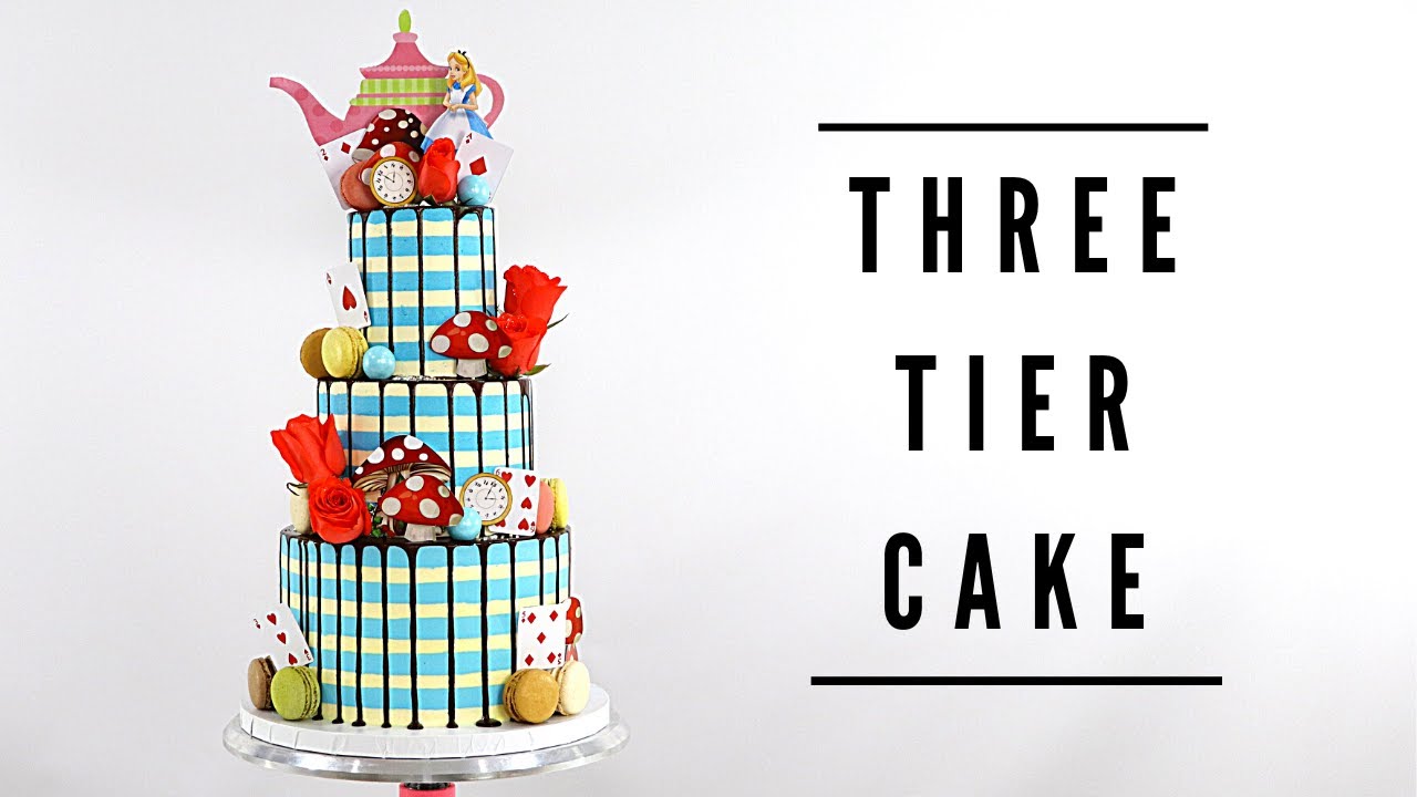 HOW TO STACK A THREE TIERED CAKE ft ALICE IN WONDERLAND DISNEY CAKE │ CAKE DOWELLING │ CAKES BY MK