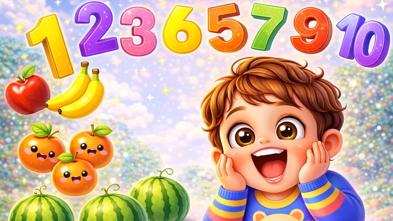 Learn Counting 1 to 10 🍎🍌🍓 | Fruits Counting Song for Kids 👶🎵 @InspiroToonWorld 