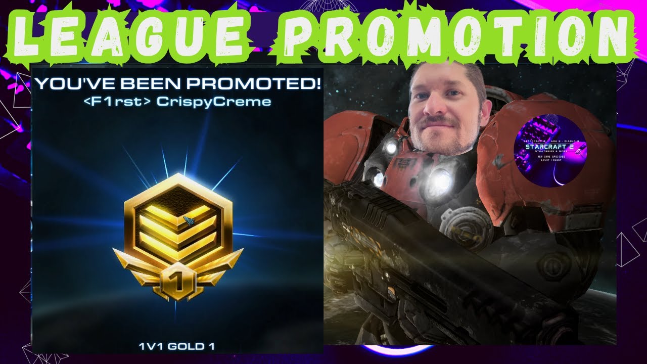 StarCraft 2 gold league tier 1 promotion, op rush defense, two games