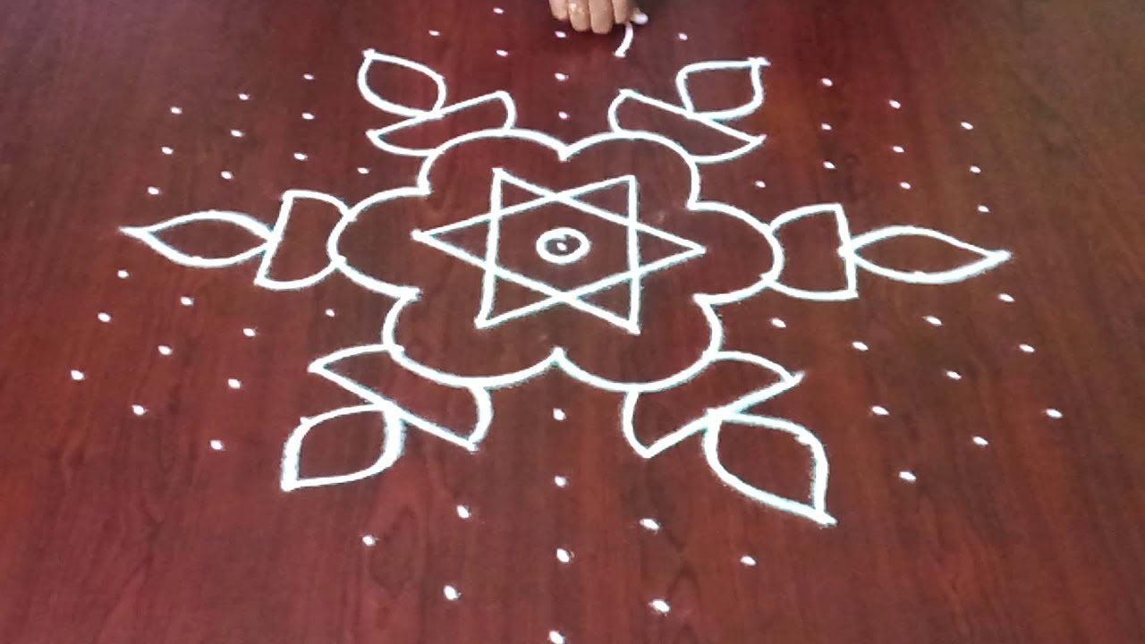 Easy Diwali Rangoli || Easy Shankh Kolam || 13x7  Deepam Muggulu || Rangoli World