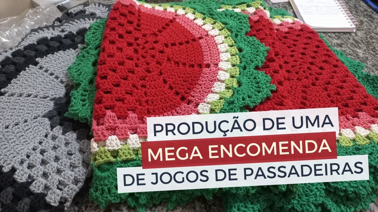 #vlog produção de encomenda de jogo de passadeira #crochet 😍