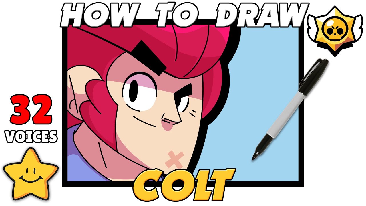 Как нарисовать иконку COLT | Brawl Stars | Все голоса | Шаг за шагом