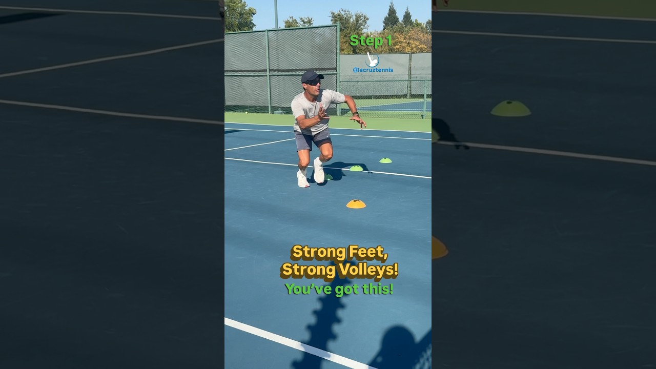 Strong feet, strong volleys! Step 1 #lacruztennis #tennis #coach #development #tenniskids #sports