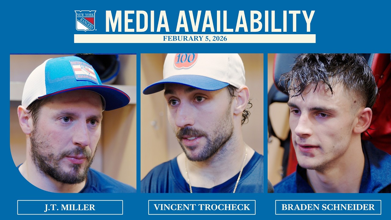 NYR vs CAR: J.T. Miller, Vincent Trocheck & Braden Schneider Postgame Media Avail. | Feb. 5, 2026