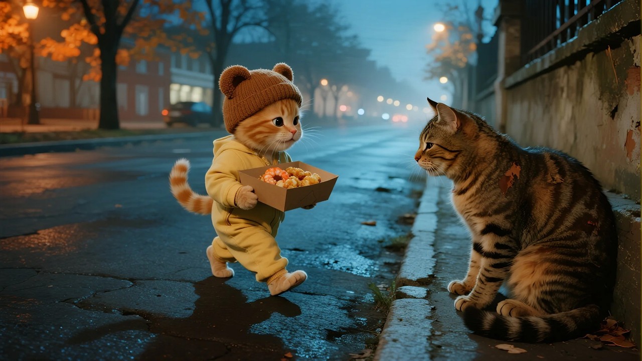 Ginger Kitten's kindness 🏠🍤  made Mama Cat cry!