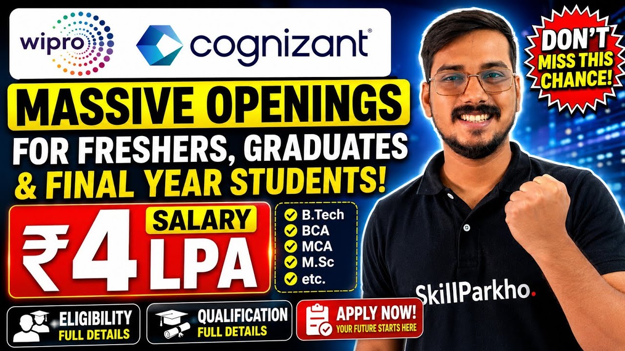 Wipro & Cognizant Mass Hiring 2026 🚀 | Freshers Recruitment | Tech Students Apply Now | Complete 