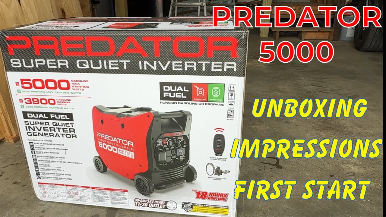 PREDATOR 5000 Inverter Generator .. Unboxing & First Start