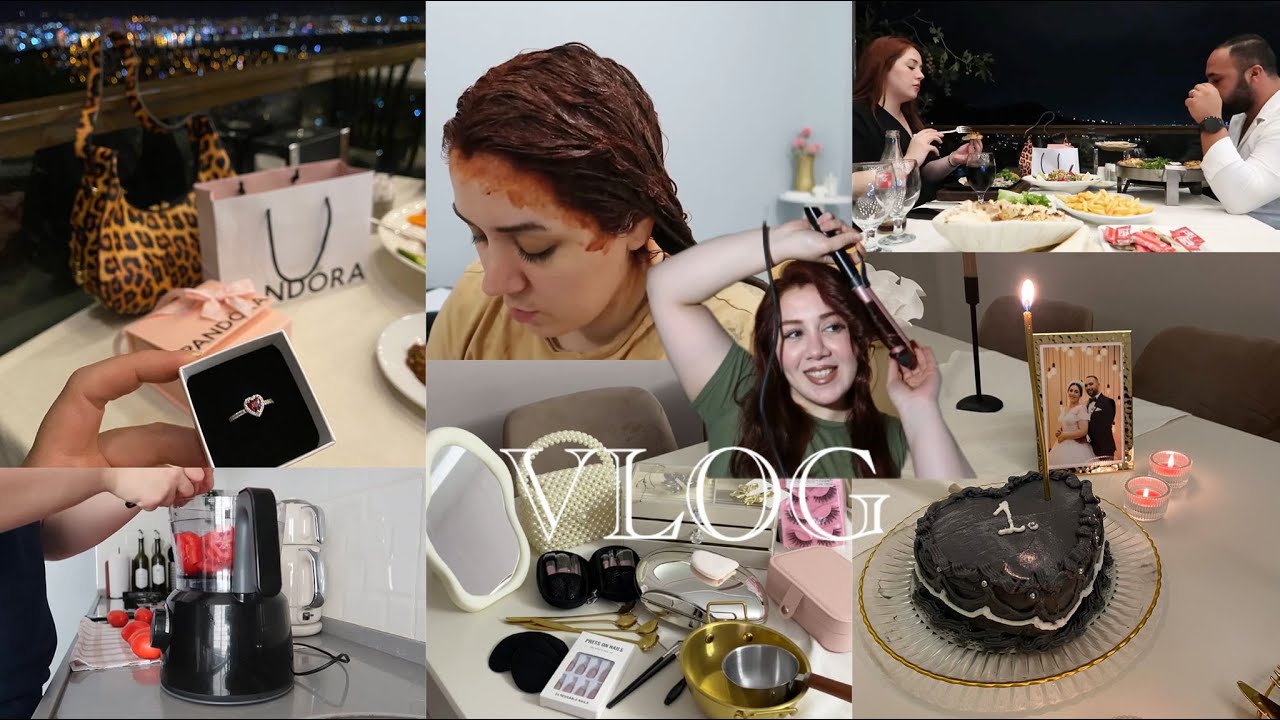 EVLİLİK YIL DÖNÜMÜMÜZ 🖤  |  Kalpli Pasta, Ev İşleri, Saçlarımı Boyadım , TEMU ALIŞVERİŞİM🛍️ VLOG