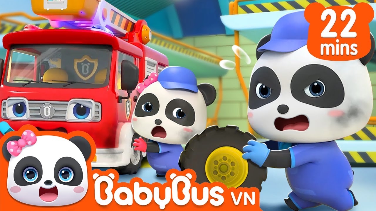 Xe công trình bị thương rồi | Tiệm sửa xe Kiki và Miumiu | Nhạc thiếu nhi vui nhộn | BabyBus