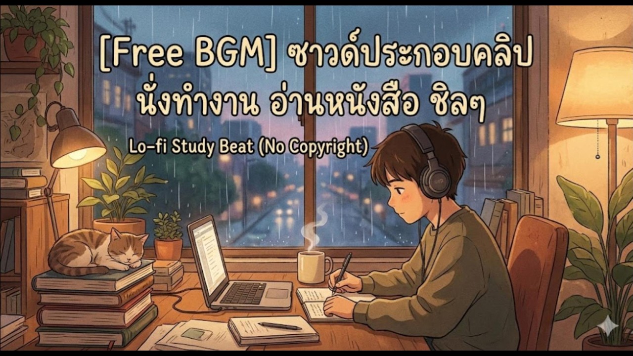 [Free BGM] ซาวด์ประกอบคลิป นั่งทำงาน อ่านหนังสือ ชิลๆ | Lo-fi Study Beat (No Copyright)