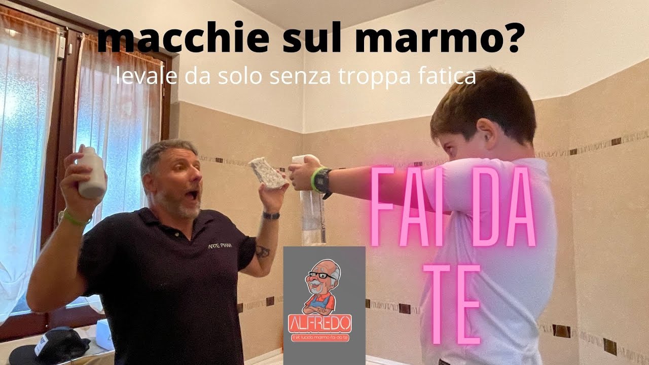 come togliere le macchie dal marmo fai da te |kit alfredo
