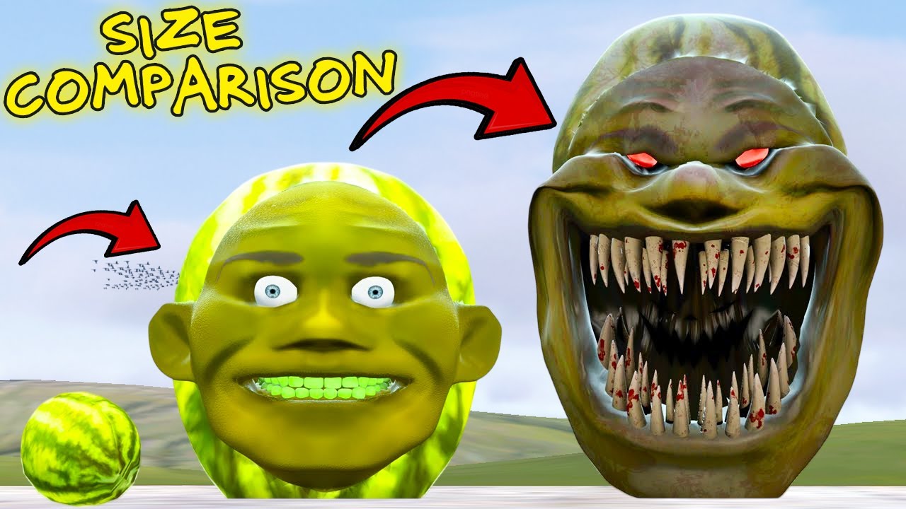 NEW SIZE COMPARISON OF CURSED LIN GANG MELON EATER in Garry's Mod!