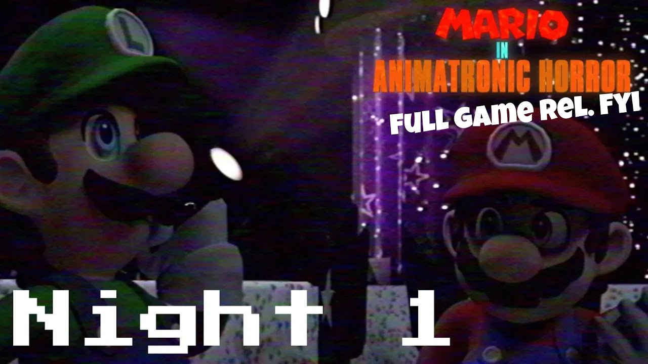 WERE BACK IN BUISSNESS!!!!- At freddy's again. (Mario in animatronic horror FULL Game part 1)