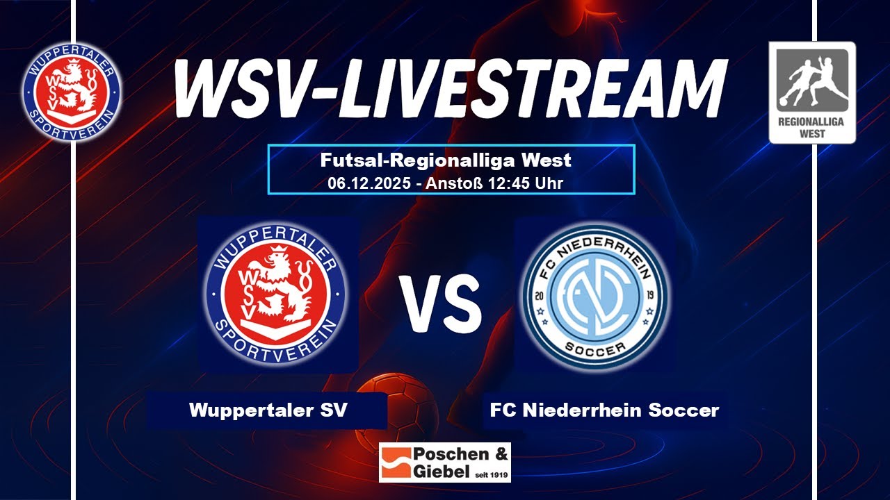 RE-LIVE: Wuppertaler SV vs. FC Niederrhein Soccer - Futsal-Regionalliga-West (06.12.2025)