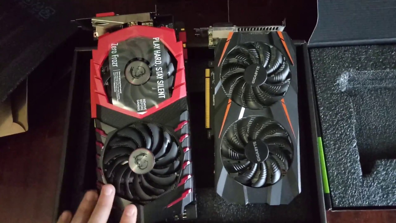Распаковка MSI GTX 1070 Gaming X. Сравниваем с Gigabyte Windforce 2x GTX 1060 6gb.