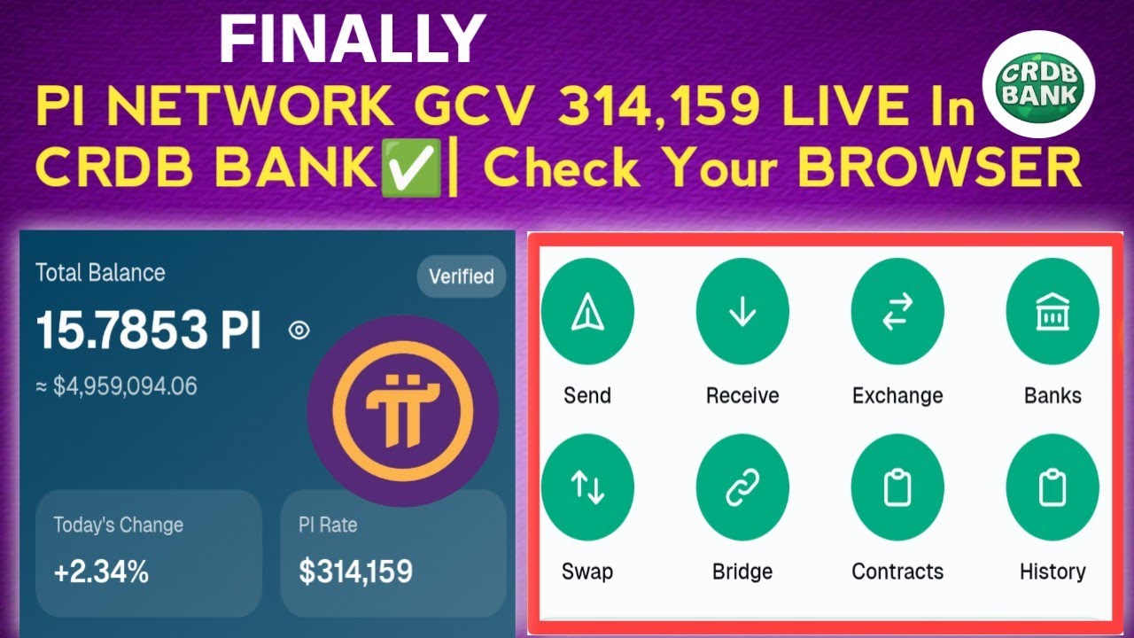 🛑НАКОНЕЦ-ТО PI NETWORK GCV 314,159 В CRDB BANK ✅ | Проверьте свой БРАУЗЕР