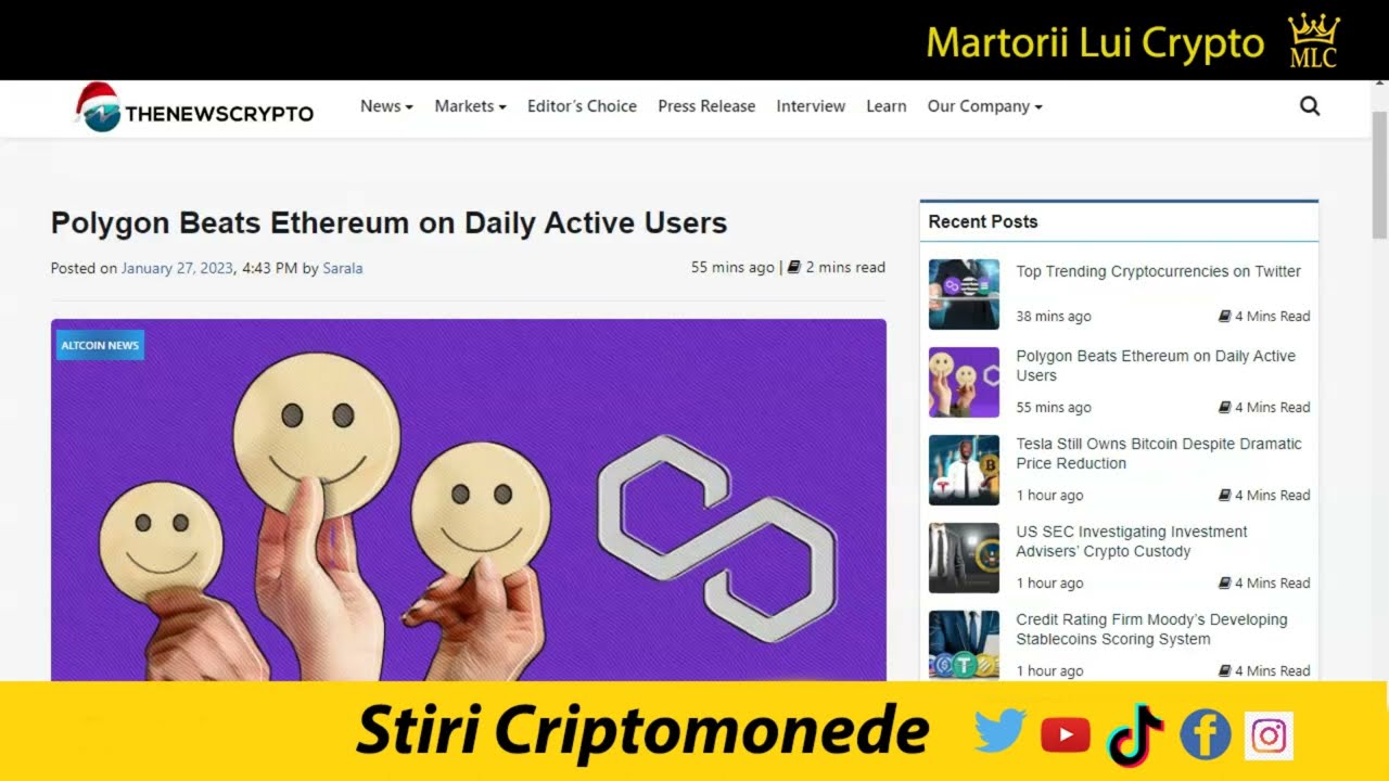 Stiri Crypto: ETH Shanghai, Polygon, Ripple XRP, Cardano, Aave, Defi, Bitcoin, FMI, Binance, Web 3
