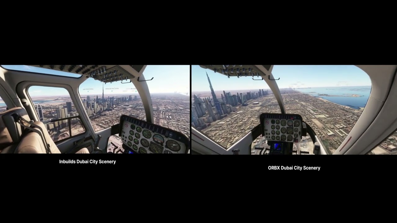 MSFS Dubai city Comparison ORBX/Inibuilds