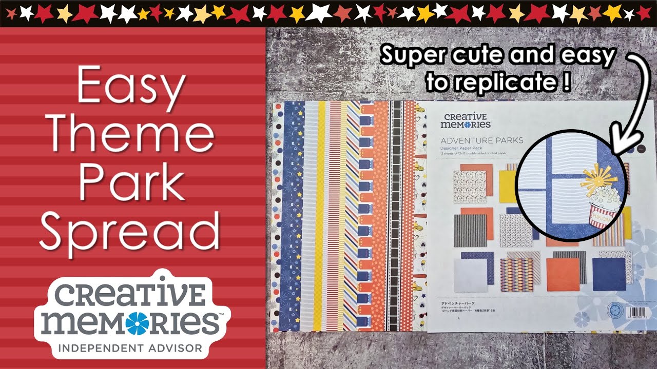 Easy Theme Park Scrapbook Spread Using Creative Memories Products