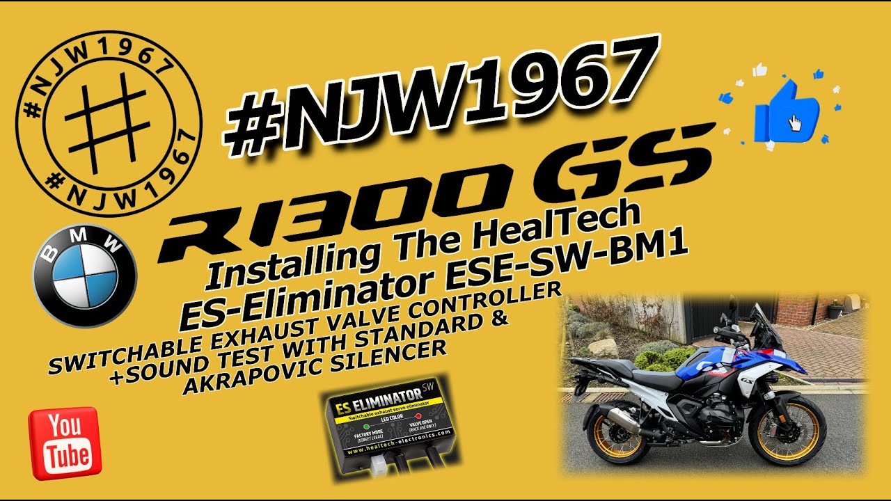 BMW R1300 GS Montaż eliminatora zaworu wydechowego Healtech ESE-SW-BM1 Testowany z układem wydech...