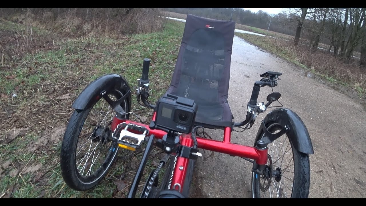 GoPro Hero 7 Black und Sony FDR-X3000R auf kurzer Radtour am Abend in 4K [Liegerad on Tour]