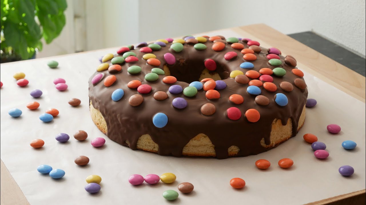 XXL Donut mit Smarties Selber Machen || Homemade Giant Doughnut with Smarties || [ENG SUBS]